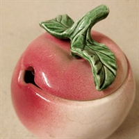 rødt æble marmeladekrukke porcelæn retro porcelæn